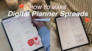 How To Make Digital Planner Spreads On the iPad | +Goodnotes Tips 