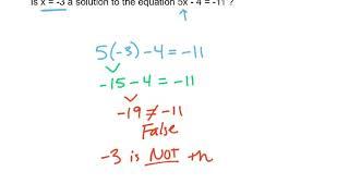 Solutions to Equations