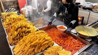 생생한 현장! Top50 대한민국 시장 떡볶이, 순대, 튀김, 어묵  모음 /Top50 tteokbokki and fried foods in the best market Korea