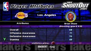 NBA ShootOut 2001 Los Angeles Lakers Overall Player Ratings