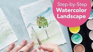 How To Paint a Watercolor Landscape Using Easy Brushstrokes