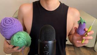 ASMR | Crochet with me (Whispers, inaudible, and fabric sounds)