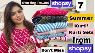  Shopsy by Flipkart Kurti/Kurti Set Haul Starting Rs.300|Partywear/Officewear Kurtis️|Shopsy Haul