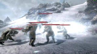 Skyrim Battles - Werebears vs. Frost Trolls, Giant, Karstaag, and more