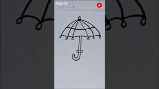 how to draw a Umbrella with "A"  #shorts