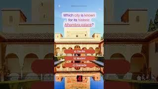 Which city is known for its historic Alhambra palace? #worldquiz #cityquiz #alhambra #historicplace