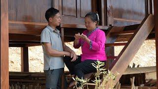 Planting a big tree to pick grapefruit, Making banh bo, Husband going down the mountain