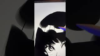 How To Draw HAIR SHINEIn Procreate (Easy Anime Style) #shorts #procreate #digitalart #anime #art