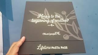 Olive Garden Lifetime Pasta Pass Unboxing. #pastapass