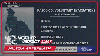 Milton aftermath. Pasco County voluntary evacuations underway due to flooding