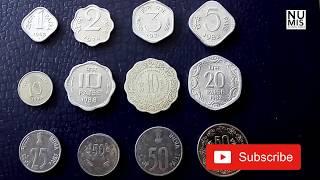 1 Paise,2 Paise ,3 Paise ,5 Paise,10 Paise ,20,25 Paise ,50 Paise ,Indian Paise Coins| Numis Man