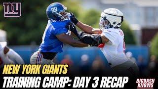 New York Giants Training Camp | Day 3 ReCap | Highs and Lows for Jones | Banks vs Nabers | Turbo 