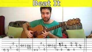 Fingerstyle Tutorial: Beat It - Guitar Lesson w/ TAB