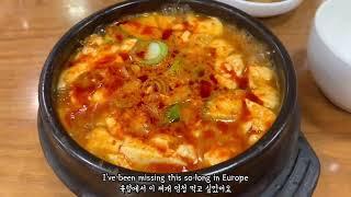 Spicy & Delicious Soft Tofu Stew (순두부찌개) with Mackerel & Bulgogi @ Seoul, Korea