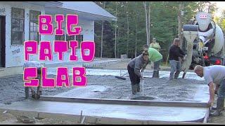 How To Pour A LARGE Concrete Patio Slab (With 3" Slope)