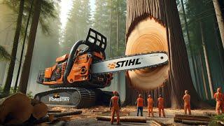 Extreme Dangerous Big Chainsaw Tree Cutting Machines | Dangerous Logging Equipment in Action