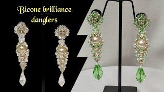 Bicone brilliance danglers/how to make earrings?/diy earrings/beading tutorial