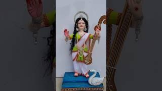 🪷Saraswati murti making at home 2025 (part-2) #saraswatipujaspecial #trending #shorts