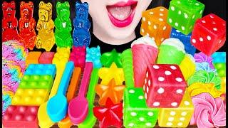 ASMR Color Dice Candy, Edible Spoon Dessert 주사위 사탕 먹는 숟가락 먹방 Mukbang, Eating