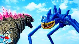 Evolved Godzilla vs Shin Sonic Crazy Fight!