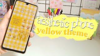 how to make an aesthetic phone andorid - yellow theme  #samsungA32