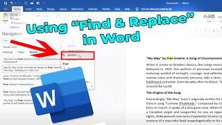 Using ‘Find and Replace’ in Microsoft Word