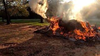 Burning The Burn Pile! Digging A Hole With My CAT 259D Skid Steer!