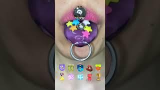 보라 별 푸딩 먹방 ASMR PURPLE STAR PUDDING #shorts #satisfying #eating #mukbang #comida #モッパン #食べる音 #viral