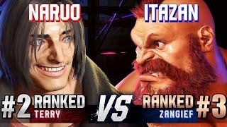 SF6 ▰ NARUO (#2 Ranked Terry) vs ITAZAN (#3 Ranked Zangief) ▰ High Level Gameplay