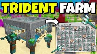 BEST 1.21 TRIDENT BARTERING FARM IN MINECRAFT BEDROCK EDITION | Infinite Trident Farm Bedrock 1.21+