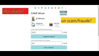 hablando de mi viaje a el salvador y ,cake miner y busd miner. ponzi?