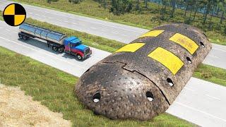 Cars vs Giant Speed Bump  BeamNG Drive