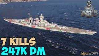 World of WarShips | Grosser Kurfürst | 7 KILLS | 247K Damage - Replay Gameplay 4K 60 fps