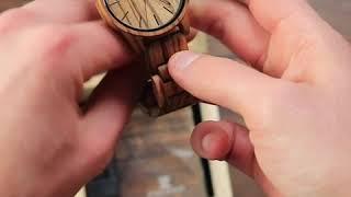 Engraved Zebra Wood Watch, Personalized Gift Idea for Him