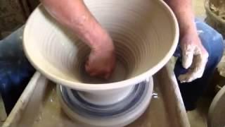 Throwing a Low-Bowl or Platter Using a Stick