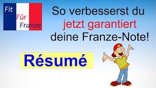 Résumé auf Französisch schreiben | Bessere Noten in der Französischarbeit