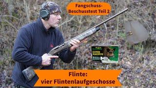 Fangschuss-Beschusstest Teil 2: Flinte – vier Flintenlaufgeschosse von Brennecke auf kurze Distanz