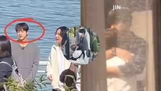 bts jin caught on camera cuddling with mystery woman! his fiancee?