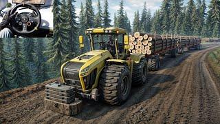 Ultimate Logging With Season 14 Futon 7290RA Tractor | SowRunner | Logitech G29 Gameplay | #667