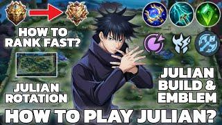 SEASON 33, TUTORIAL HOW TO PLAY JULIAN IN SOLO RANKED GAME 2024 - Mobile Legends