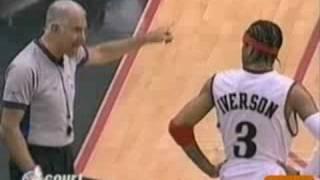 Allen Iverson & Larry Brown argue with the NBA referee