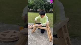 भाई ने बहन के लिए Cycle बनाई  ~ mini wood toy - woodworking art skill /wood / hand crafts / #shorts