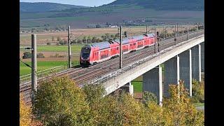 Was rast denn da durch Unterfranken? RE auf der Schnellfahrstrecke bei Würzburg.