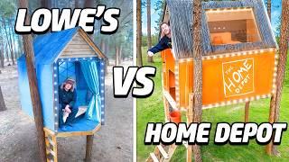 Lowe's VS Home Depot Survival Treehouses!