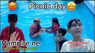 Picnic day @VAMPIREYT1 ne pool mai gira diya | fun time with fam and friends ️