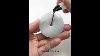 Natural Jade Pendant Necklace 天然翡翠玉平安扣吊坠项链 (E861)