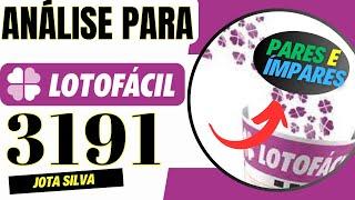 LOTOFÁCIL 3191 | ANÁLISE DE PARES E ÍMPARES