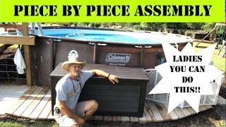 HOW TO ASSEMBLE POOL DECK / PATIO STORAGE BOX  STEP by step / KETER 165G XL SWIMMING POOL DECK BOX