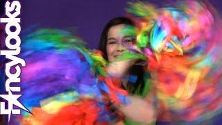 DIY multicolored rainbow pom-poms (with English captions)