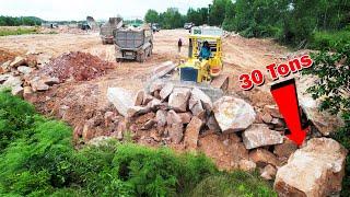 Excellent Work With Mighty Blowing Power Force Huge Stones Land Reclamation Process